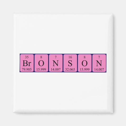 Bronson periodiek table name magnet (Voorkant)