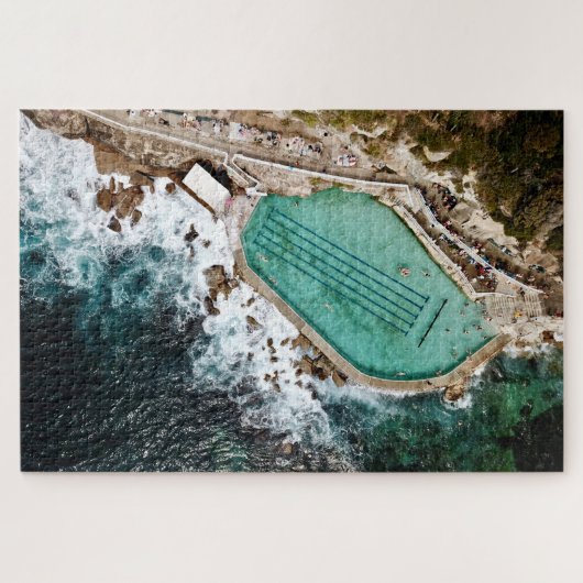 Bronte Baths Ocean Pool Sydney Aerial Uitzicht Legpuzzel (Horizontaal)