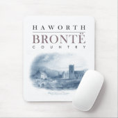 Bronte Land met Haworth Church en Parsonage Muismat (Met muis)