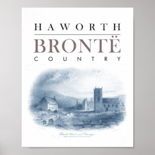 Bronte Land met Haworth Church en Parsonage Poster