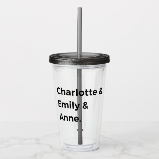 Brontë Sisters I - Charlotte & Emily & Anne Acryl Drinkbeker (Voorkant)