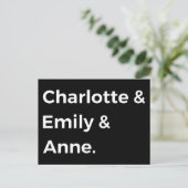 Brontë Sisters I - Charlotte & Emily & Anne Briefkaart (Staand voorkant)