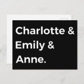 Brontë Sisters I - Charlotte & Emily & Anne Briefkaart (Voorkant / Achterkant)