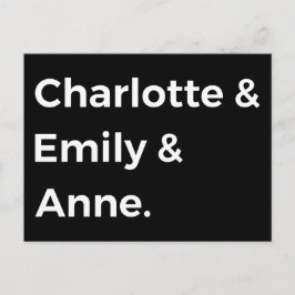 Brontë Sisters I - Charlotte & Emily & Anne Briefkaart