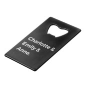 Brontë Sisters I - Charlotte & Emily & Anne Creditkaart Flessenopener (Achterkant Gekanteld)