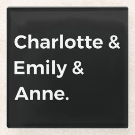 Brontë Sisters I - Charlotte & Emily & Anne Glazen Onderzetter