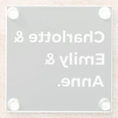 Brontë Sisters I - Charlotte & Emily & Anne Glazen Onderzetter (Achterkant)