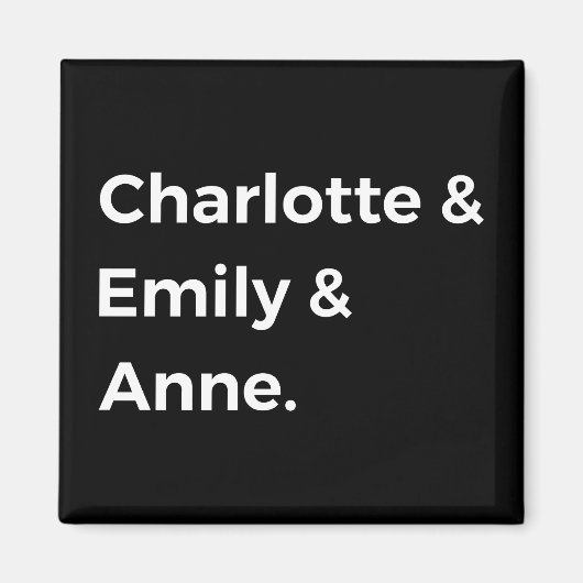 Brontë Sisters I - Charlotte & Emily & Anne Magneet (Voorkant)