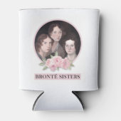 Bronte Sisters Portret met roze rozen Blikjeskoeler (Voorkant)