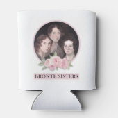 Bronte Sisters Portret met roze rozen Blikjeskoeler (Achterkant)