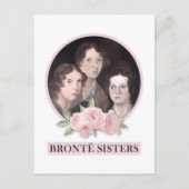 Bronte Sisters Portret met roze rozen Briefkaart (Voorkant)
