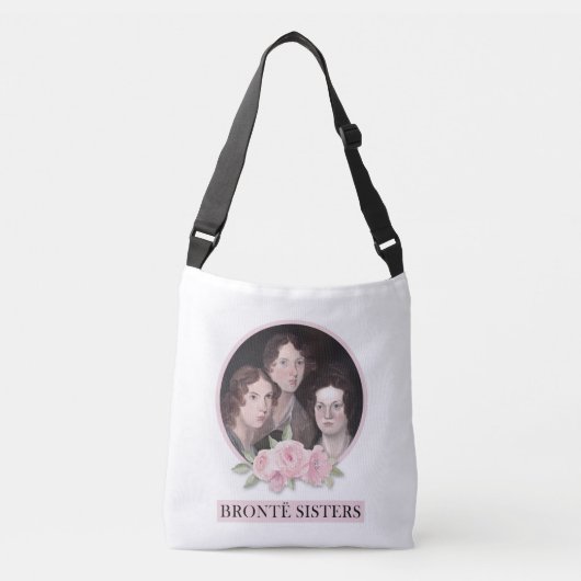 Bronte Sisters Portret met roze rozen Crossbody Tas (Voorkant)