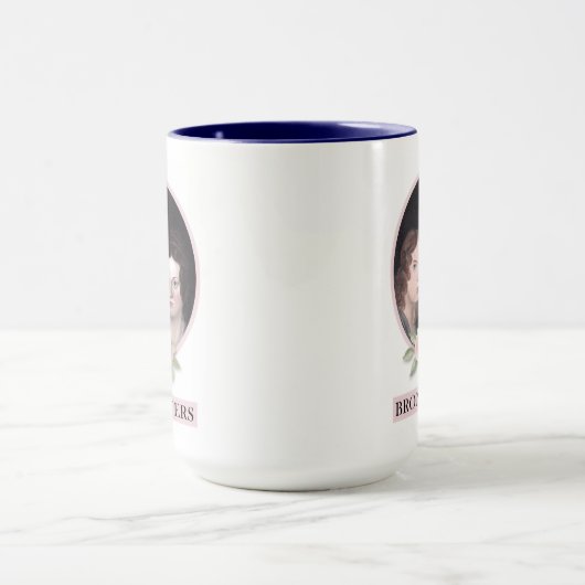 Bronte Sisters Portret met roze rozen Mok (Midden)