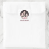 Bronte Sisters Portret met roze rozen Vierkante Sticker (Tas)