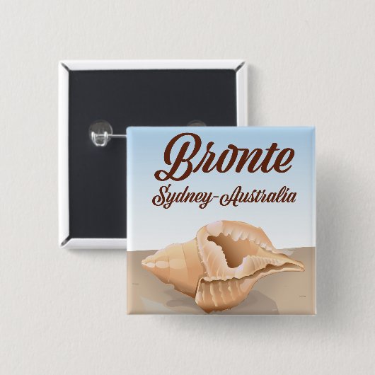 Bronte, Sydney, Australische stijl Vierkante Button 5,1 Cm (Voorkant /achterkant)