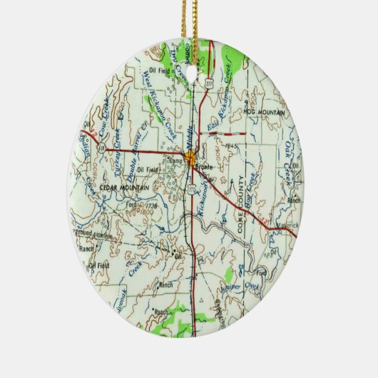 Bronte TX Map Keramisch Ornament (Rechts)