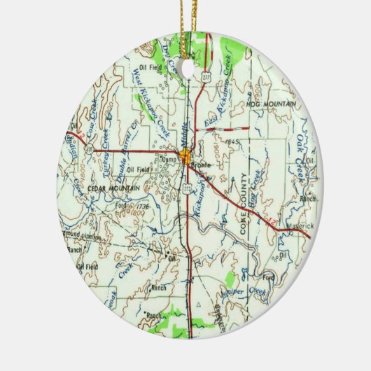 Bronte TX  Map Keramisch Ornament (Links)