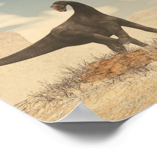 Brontomerus dinosaurussen in de woestijn - 3D rend Poster (Hoek)