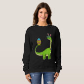 Brontosaurus Bunny Ears Easter Day Cute Dinosa Trui (Voorkant volledig)