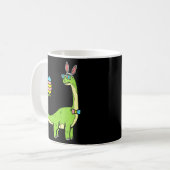 Brontosaurus Bunny Ears Easter Day Dinosaur Bo Koffiemok (Voorkant links)