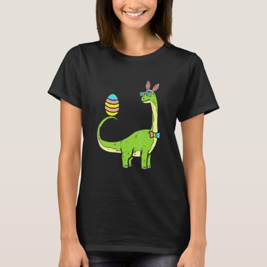 Brontosaurus Bunny Ears Easter Day Dinosaur Di T-shirt (Voorkant)