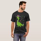 Brontosaurus Bunny Ears Easter Day Dinosaur Di T-shirt (Voorkant volledig)