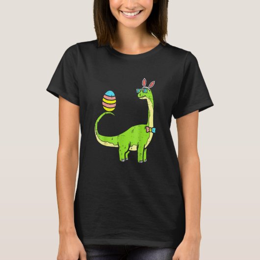 Brontosaurus Bunny Ears Easter Day Dinosaur Di T-shirt (Voorkant)
