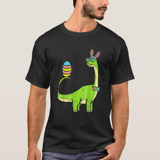 Brontosaurus Bunny Ears Easter Day Dinosaur Di T-shirt (Voorkant)