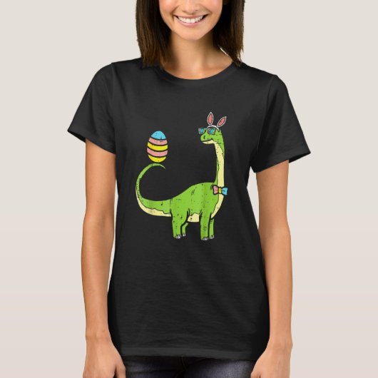 Brontosaurus Bunny Ears Easter Day Dinosaur Di T-shirt (Voorkant)