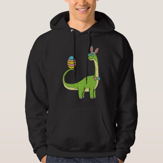Brontosaurus Bunny Ears Egg Easter Day Dinosaur Di Hoodie (Voorkant)
