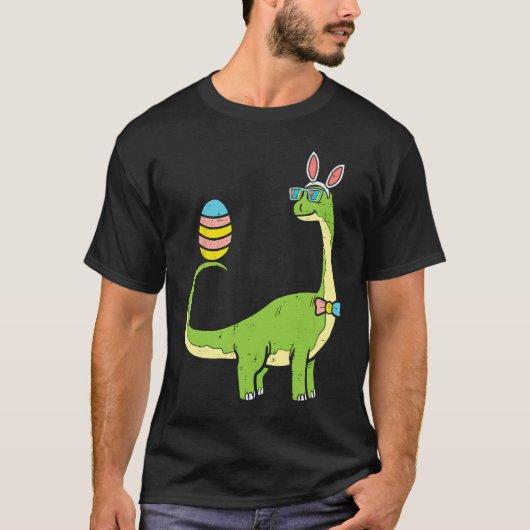 Brontosaurus Bunny Ears Egg Easter Day Dinosaur Di T-shirt (Voorkant)