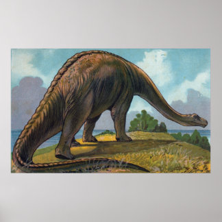 Brontosaurus Dinosaur Antiek print