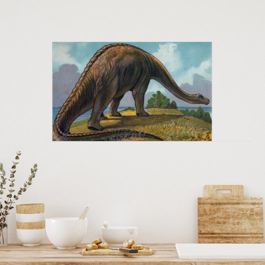 Brontosaurus Dinosaur Antiek print (Keuken)