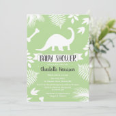 Brontosaurus Dinosaur Baby shower Kaart (Staand voorkant)