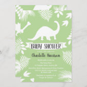 Brontosaurus Dinosaur Baby shower Kaart (Voorkant / Achterkant)