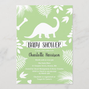 Brontosaurus Dinosaur Baby shower Kaart