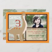 Brontosaurus Dinosaur Derde verjaardag Kaart (Voorkant / Achterkant)