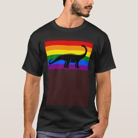 Brontosaurus Dinosaur  Gay Pride Flag Aesthetic T-shirt (Voorkant)