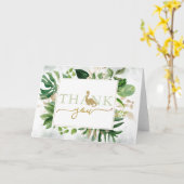 Brontosaurus Dinosaur Green Gevouwen Dank u Kaart (Gele Bloem)