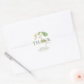 Brontosaurus Dinosaur Groen en Goud Baby shower Ronde Sticker (Envelop)
