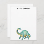Brontosaurus Dinosaur Note Kaart Notitiekaartje (Voorkant / Achterkant)