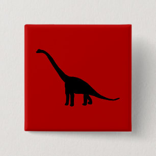 Brontosaurus Dinosaur Shadow Prehistorische Animal Vierkante Button 5,1 Cm