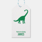 Brontosaurus Dinosaur Silhouet Verjaardagscadeau L Cadeaulabel (Voorkant)