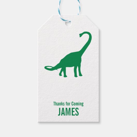 Brontosaurus Dinosaur Silhouet Verjaardagscadeau L Cadeaulabel (Voorkant)