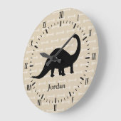 Brontosaurus Dinosaur White Botten Roman Numeras Grote Klok (Hoek)