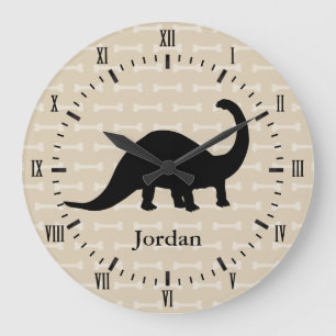 Brontosaurus Dinosaur White Botten Roman Numeras Grote Klok