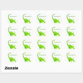 Brontosaurus dinosaurus-sticker ronde sticker (Vel)