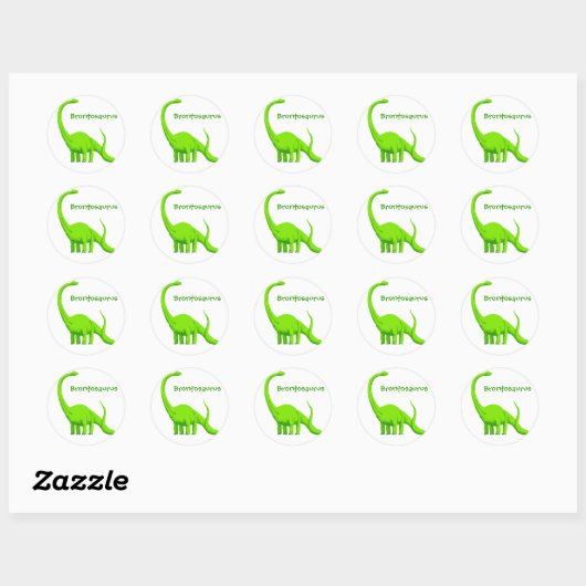 Brontosaurus dinosaurus-sticker ronde sticker (Vel)