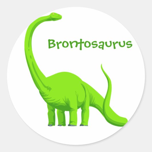 Brontosaurus dinosaurus-sticker ronde sticker (Voorkant)