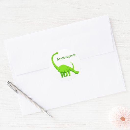 Brontosaurus dinosaurus-sticker ronde sticker (Envelop)